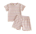 Pastel Striped Ribbed Set