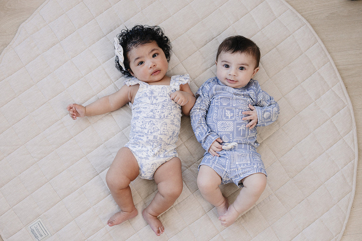 Blue Beach Long Sleeve Swim Set