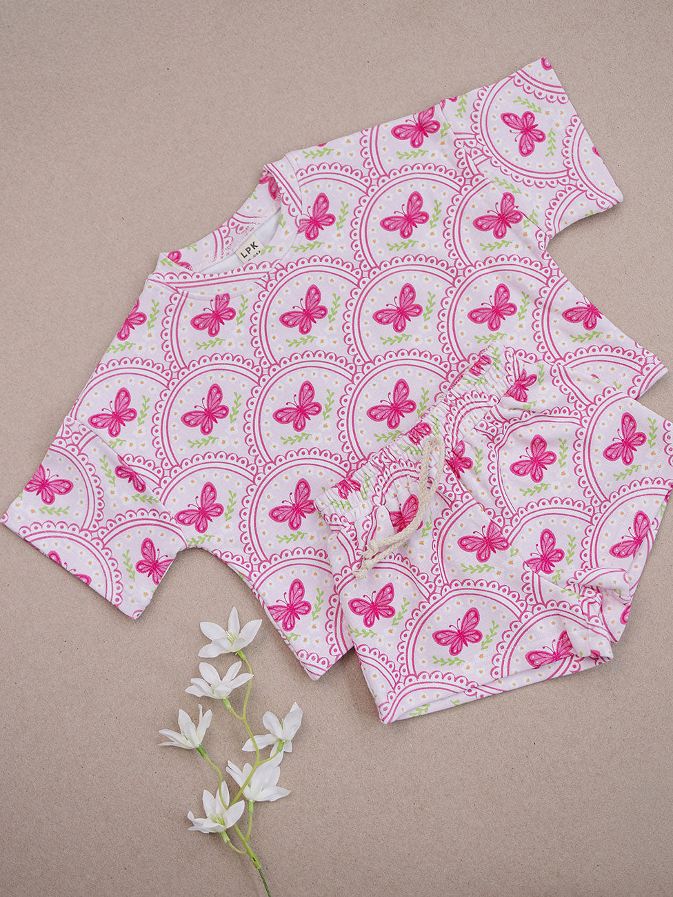 Shorts Set | Pink Butterfly