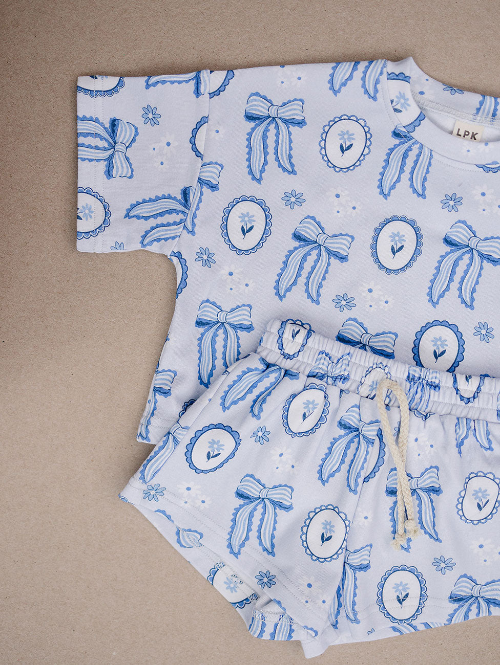 Shorts Set | Blue Bow