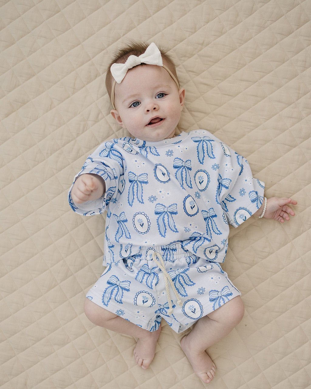 Shorts Set | Blue Bow