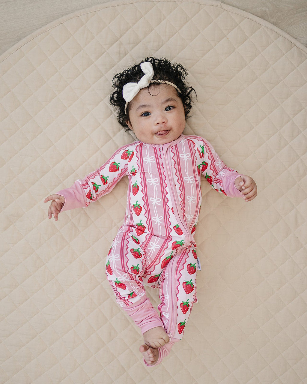 Bamboo Zip Romper | Strawberry