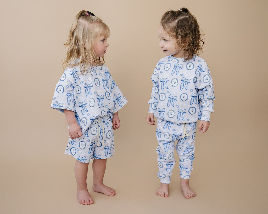 Shorts Set | Blue Bow