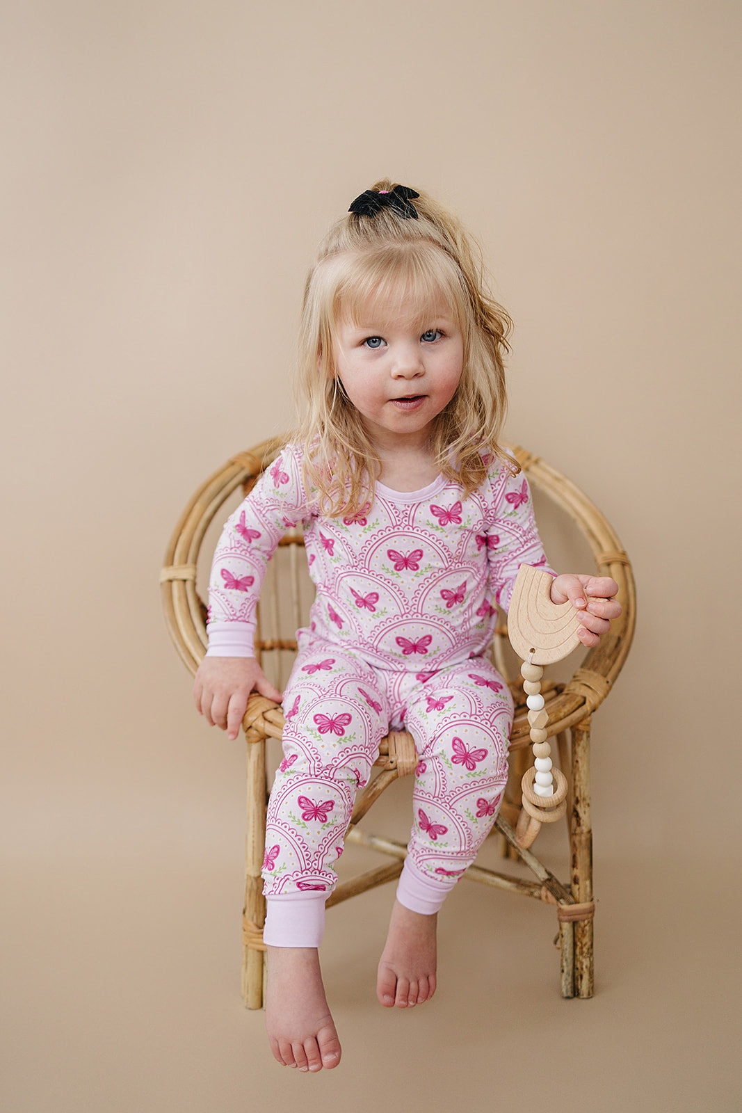 Bamboo Two Piece Set | Pink Butterfly