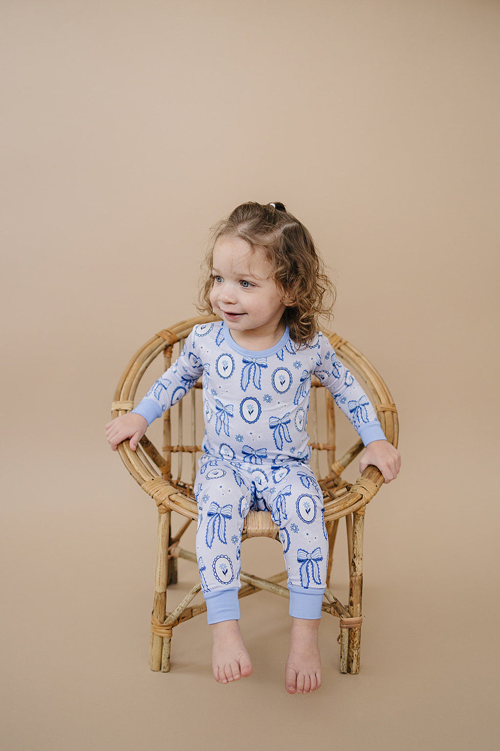 Bamboo Two Piece Set | Blue Bow