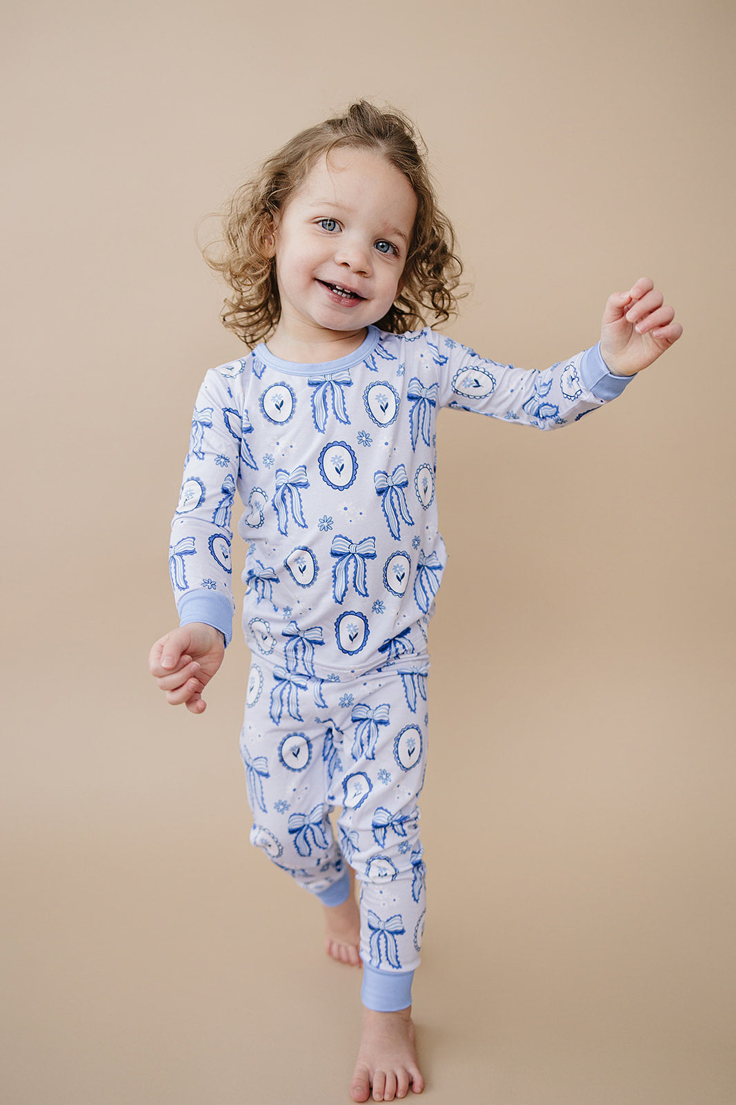 Bamboo Two Piece Set | Blue Bow